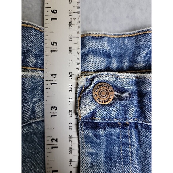 Vintage Roebuck Jeans Mens 44x30 (41x27) Blue High Rise Whiskered Cotton USA - Picture 8 of 13